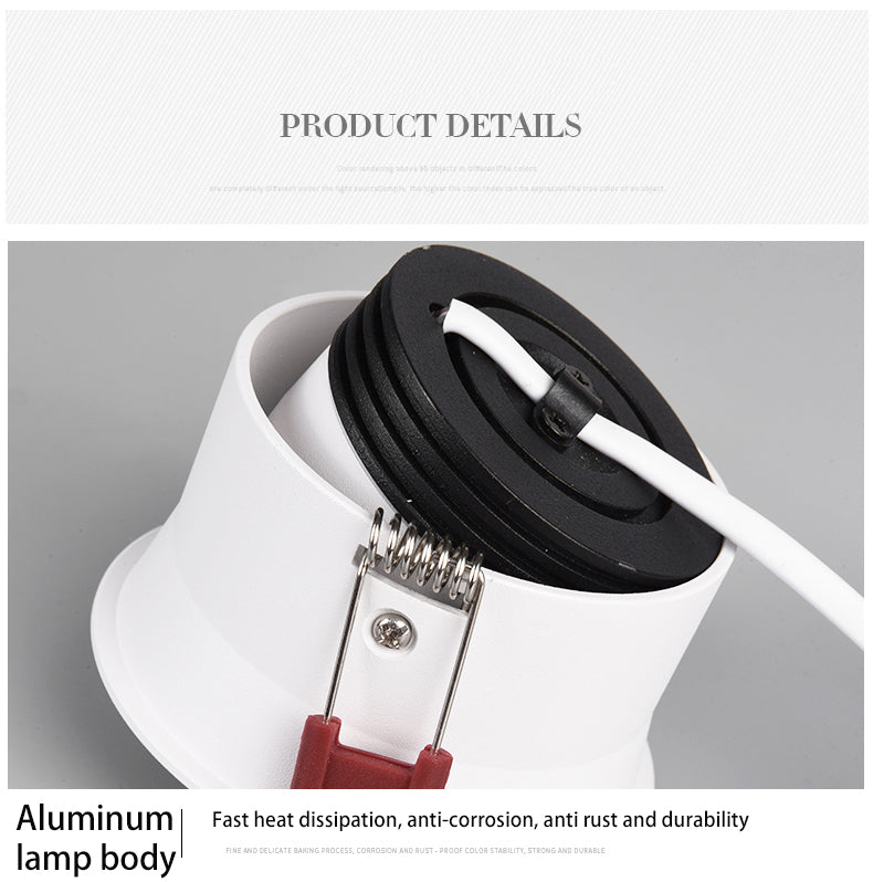 BRGT LED Spot Lights Recessed Downlight Aluminum Ceiling 5W 7W 12W 20W Cut Size 75mm Focus Lamp 110V 220V For Kitchen Home Indoor Lighting