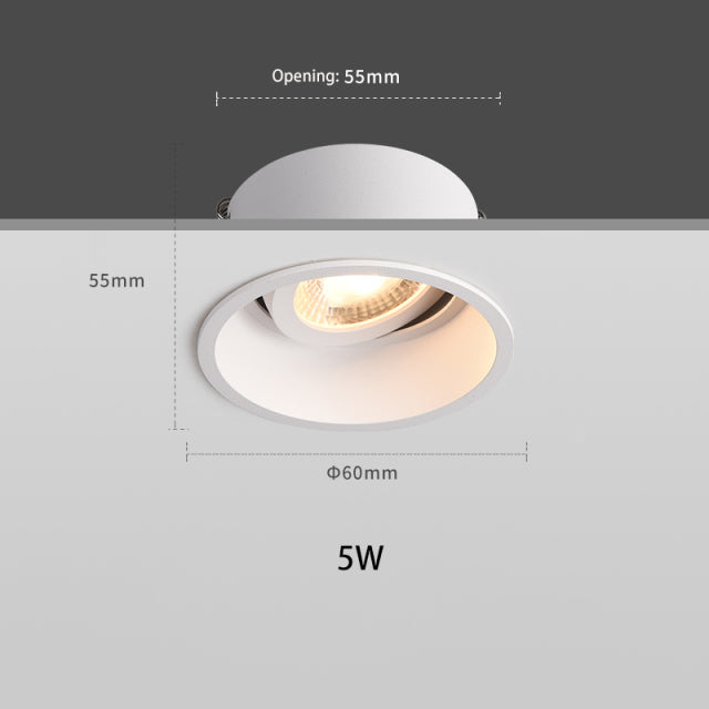 BRGT LED Spot Lights Recessed Downlight Aluminum Ceiling 5W 7W 12W 20W Cut Size 75mm Focus Lamp 110V 220V For Kitchen Home Indoor Lighting