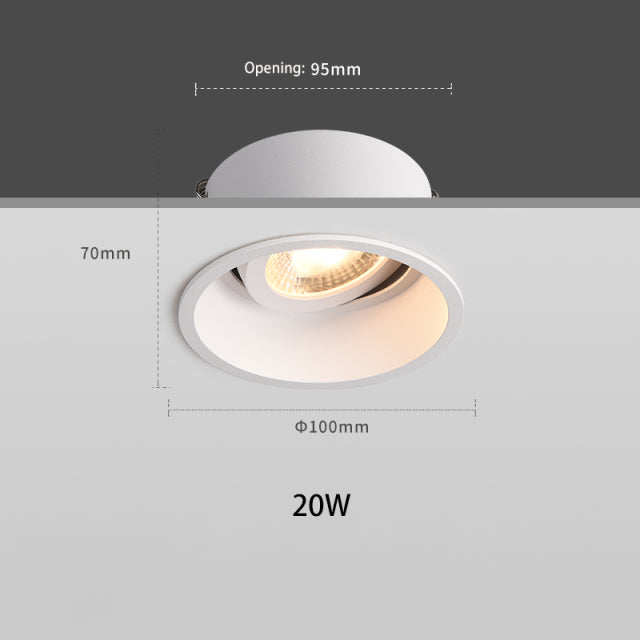 BRGT LED Spot Lights Recessed Downlight Aluminum Ceiling 5W 7W 12W 20W Cut Size 75mm Focus Lamp 110V 220V For Kitchen Home Indoor Lighting