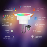 ZigBee Smart 12W LED Downlight WiFi APP Dimming Round Light 16 Million Colors Works With Tuya Alexa Google Home Gateway Control