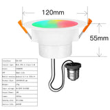 ZigBee Smart 12W LED Downlight WiFi APP Dimming Round Light 16 Million Colors Works With Tuya Alexa Google Home Gateway Control
