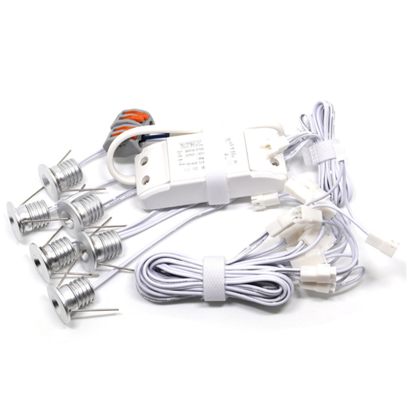 NEW Super MINI 1W x 6pcs 6W LED Downlights Under Cabinet Light Spotlight For Jewelry Lighting Night Lamp