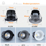 Dimmable embedded LED downlight COB ceiling spotlight 9W 12W 15W 18W LED light indoor lighting led panel light