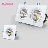 Square Dimmable Recessed LED Downlights 7W 10W 14W 20W COB LED Ceiling Lamp Spot Lights AC110-220V Warm Cold White Indoor Lighting