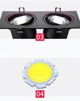 Square Dimmable Recessed LED Downlights 7W 10W 14W 20W COB LED Ceiling Lamp Spot Lights AC110-220V Warm Cold White Indoor Lighting