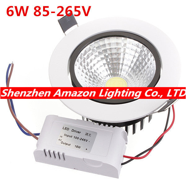 LED Downlight Ceiling Down Light with driver 85-265V 6W Warm White/Cold White indoor led light