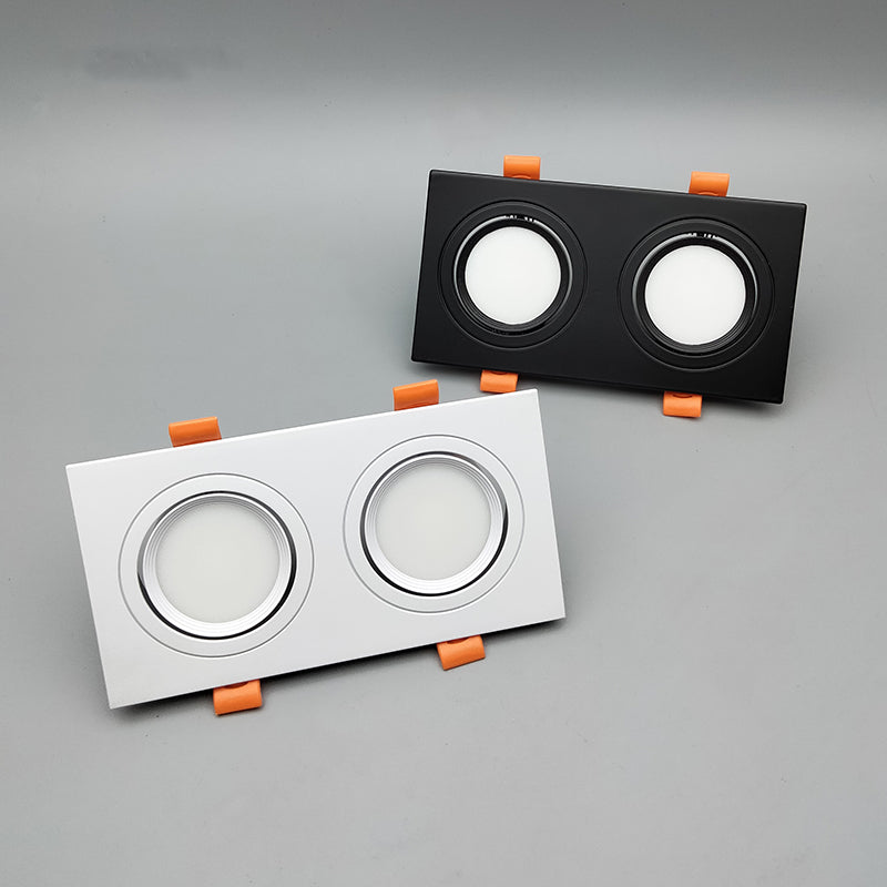 Square Bright Recessed Double LED Dimmable Downlight COB 14W 20W 24W LED Spot light Ceiling Lamp AC 85- 265V with Frosted lens