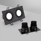 Square Bright Recessed Double LED Dimmable Downlight COB 14W 20W 24W LED Spot light Ceiling Lamp AC 85- 265V with Frosted lens