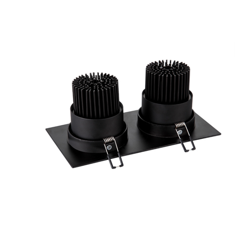 Square Bright Recessed Double LED Dimmable Downlight COB 14W 20W 24W LED Spot light Ceiling Lamp AC 85- 265V with Frosted lens