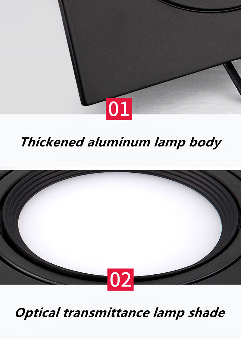 Square Bright Recessed Double LED Dimmable Downlight COB 14W 20W 24W LED Spot light Ceiling Lamp AC 85- 265V with Frosted lens