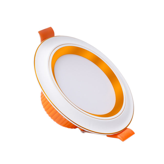 Recessed LED Ceiling Light LED 220V 5W Downlight Ultra-thin Recessed Ceiling Light Tricolor Lights Frosted Lens Indoor Lighting