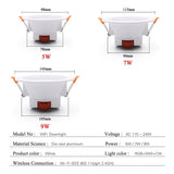 Led Down Light Smart Spot LED Downlights RGB Dimming 5W 7W 9W WIFI Ceiling Spot Light Indoor Lighting Recessed Bluetooth Lamp