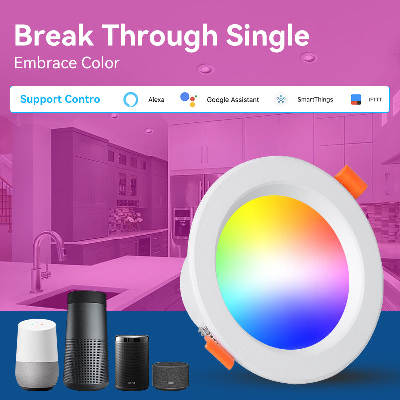 Led Down Light Smart Spot LED Downlights RGB Dimming 5W 7W 9W WIFI Ceiling Spot Light Indoor Lighting Recessed Bluetooth Lamp