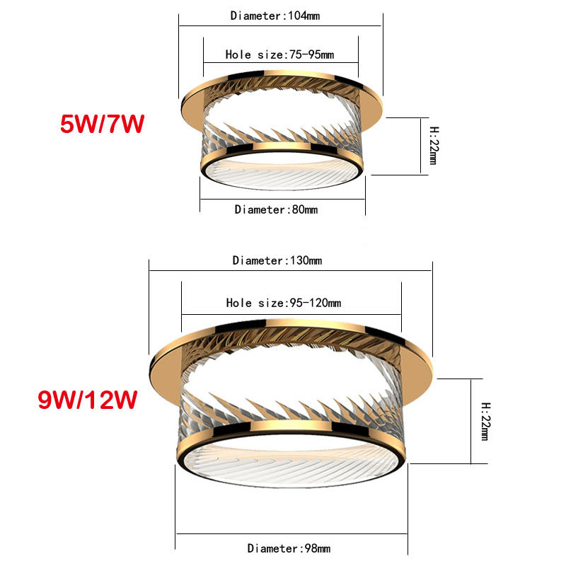 LED downlight golden warm light ceiling light round 5W/7W/9W/12W 110V 220V three-color variable