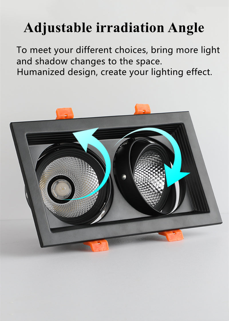 QIUBOSS Dimmable LED Recessed Downlights 220V Led Embedded Spotlights 10W 20W COB Ceiling Lamp Square Lighting Lights for Indoor