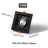 QIUBOSS Dimmable LED Recessed Downlights 220V Led Embedded Spotlights 10W 20W COB Ceiling Lamp Square Lighting Lights for Indoor