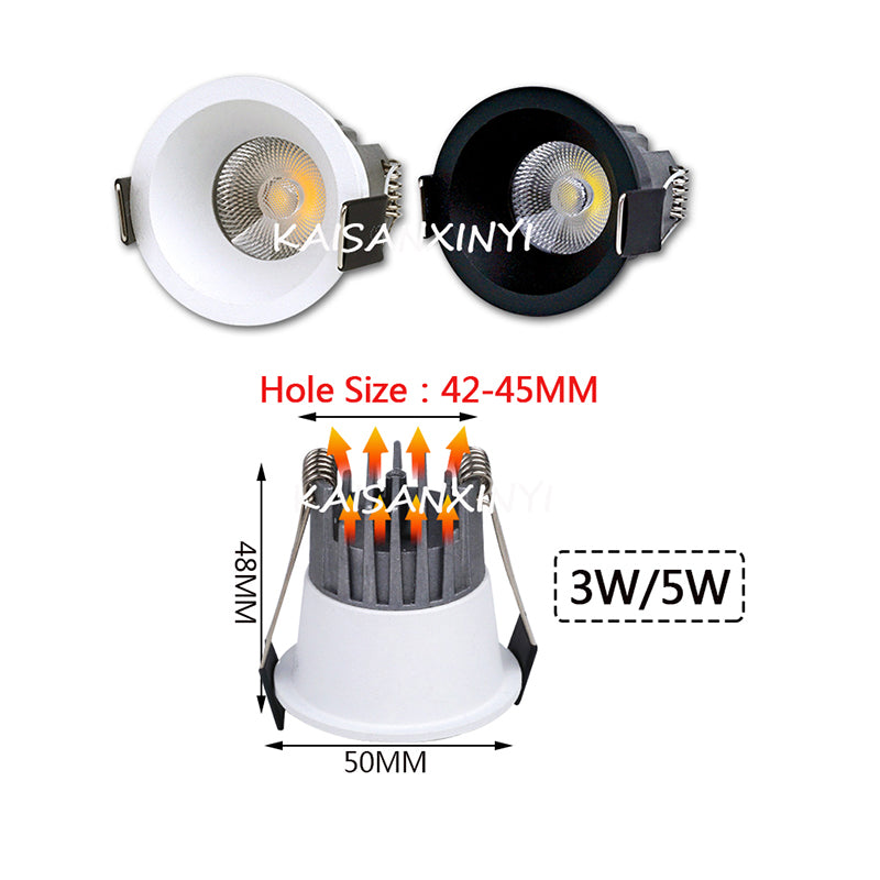 2022 New High Anti-Glare LED COB Recessed Downlight 3W 5W 7W 10W 110V 220V Dimmable Ceiling Spot Lights Indoor Lighting