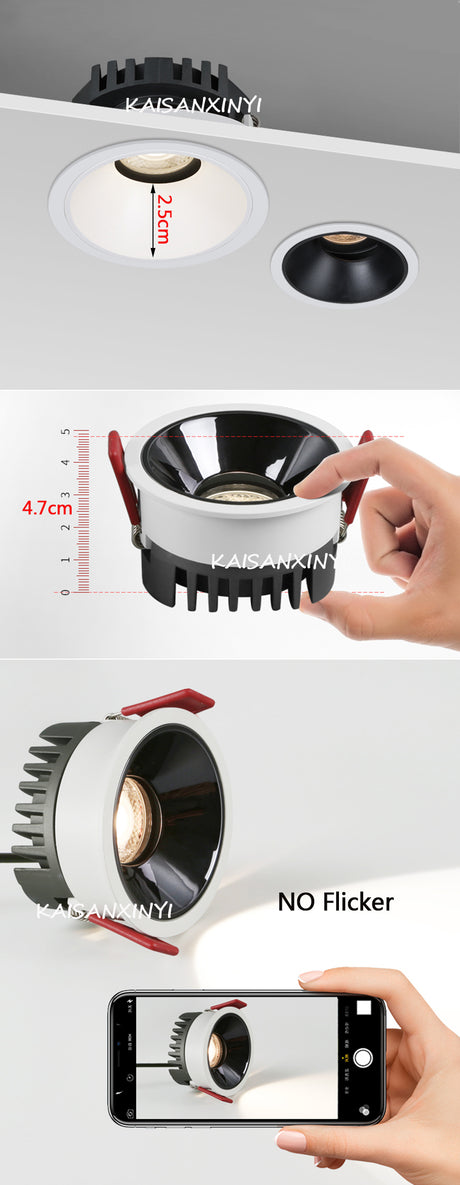 2022 New High Anti-Glare LED COB Recessed Downlight 3W 5W 7W 10W 110V 220V Dimmable Ceiling Spot Lights Indoor Lighting