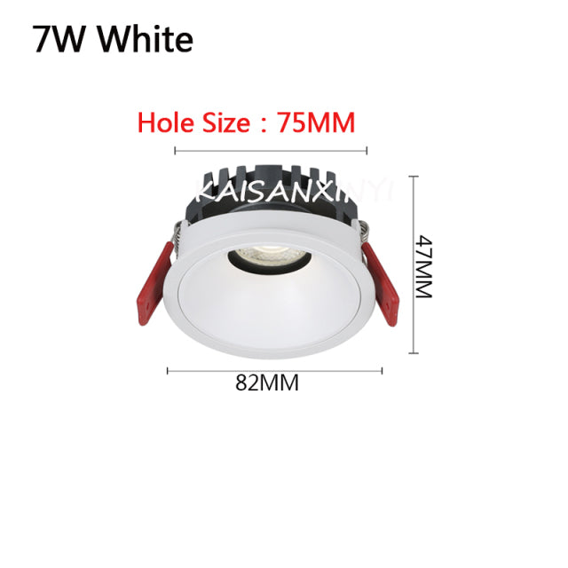 2022 New High Anti-Glare LED COB Recessed Downlight 3W 5W 7W 10W 110V 220V Dimmable Ceiling Spot Lights Indoor Lighting