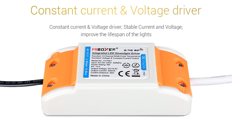 Miboxer AC110-220V 50/60Hz FUT061 9W RGB+CCT LED Downlight 2.4G HZ Remote/Smart APP/Voice Control Colourful Kitchen Lights