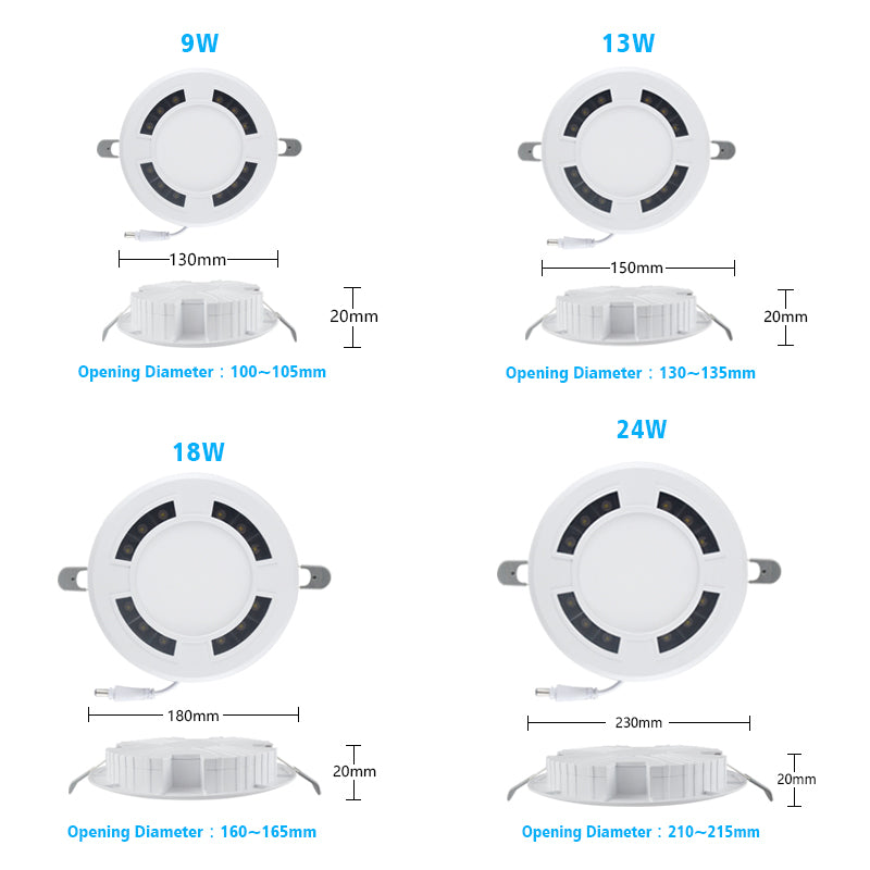 LED Downlight Ceiling Spot Honeycomb Luminescence AC120-265V 4 Pcs Round Recessed Lamp 18W 24W 36W 9W Bedroom Indoor Lighting