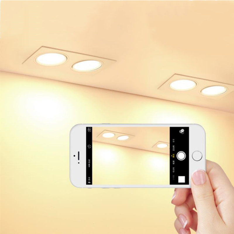 New Recessed Double LED Dimmable Downlight COB 7w 9w 12W Spot Decoration Room Ceiling Lamp AC 110V 220V Led Panel Lights