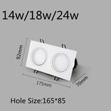 New Recessed Double LED Dimmable Downlight COB 7w 9w 12W Spot Decoration Room Ceiling Lamp AC 110V 220V Led Panel Lights