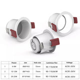 New Round Arc Anti-Glare Led COB Ceiling Recessed Downlights 6w 8w 10w 12w 20w 25w Dimmable 110v 220v for Indoor Lighting