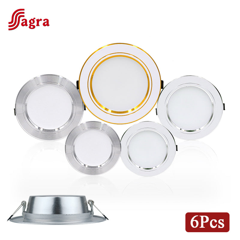 Led Downlight 5W 9W 12W 15W 18W Recessed Ceiling Light AC 220V 230V 240V Round Led Panel Down Light 6pcs/lot Spotlight Lighting