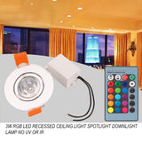LED Recessed Ceiling Light Spotlight 3W RGB Downlight Lamp No UV Or IR Light Radiation Easy to Install And Operation