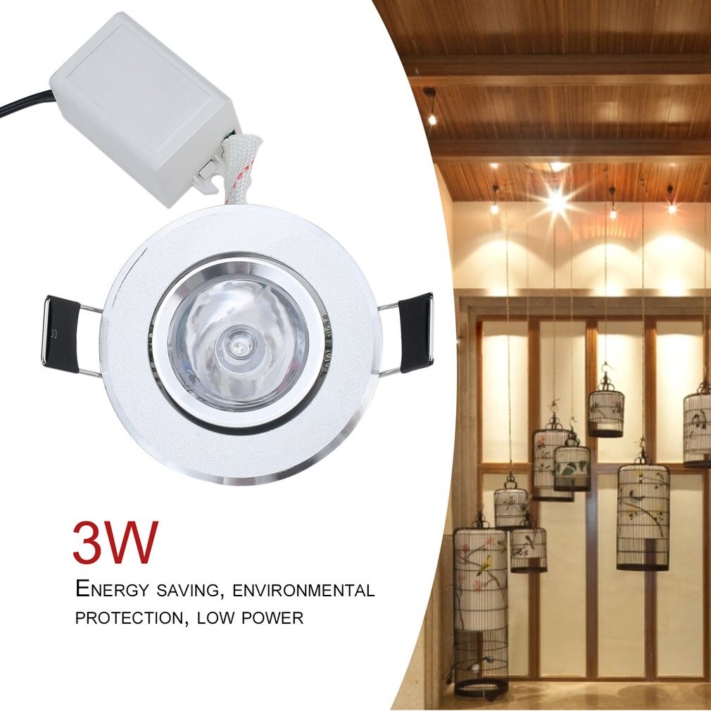 LED Recessed Ceiling Light Spotlight 3W RGB Downlight Lamp No UV Or IR Light Radiation Easy to Install And Operation