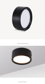 Surface mounted downlight 3W 5W 7W 9W 12W AC86V~220V LED ceiling light round ultra-thin spotlight indoor lighting