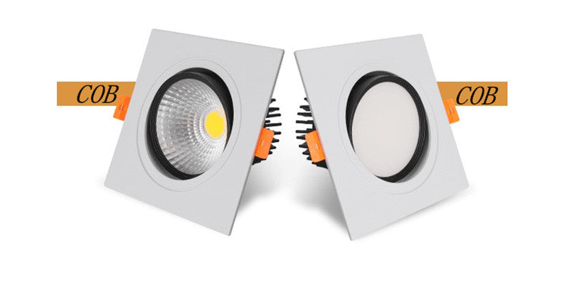 6 Types Dimmable Recessed Square Downlights 15W 10W COB LED Ceiling Lamp AC90-260V LED Background Spot Lights Indoor Lighting