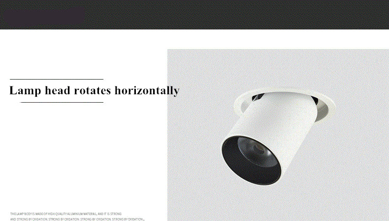 NEW LED Aluminum recessed COB dimmable Rotating Downlight ac85-265V 9W 12W 15W LED Ceiling Lamp Spot Lights Indoor Lighting