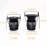 Dimmable LED Downlight 7W 10W 12W 15W COB Spotlight Ceiling Light AC85-265V Aluminum Round Recessed Ceiling Lamps