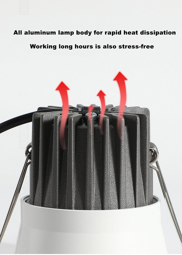 Dimmable LED Downlight 7W 10W 12W 15W COB Spotlight Ceiling Light AC85-265V Aluminum Round Recessed Ceiling Lamps