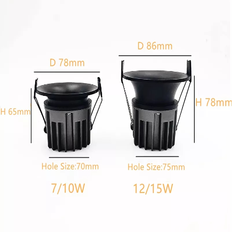 Dimmable LED Downlight 7W 10W 12W 15W COB Spotlight Ceiling Light AC85-265V Aluminum Round Recessed Ceiling Lamps