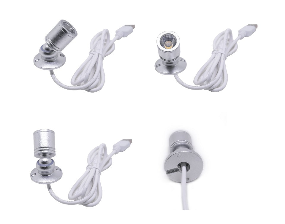 LED USB Led RGB Spotlight Mini Ceiling Downlight Remote Control Dimmable Spot Light Jewelry Cabinet Showcase Counter Lamp