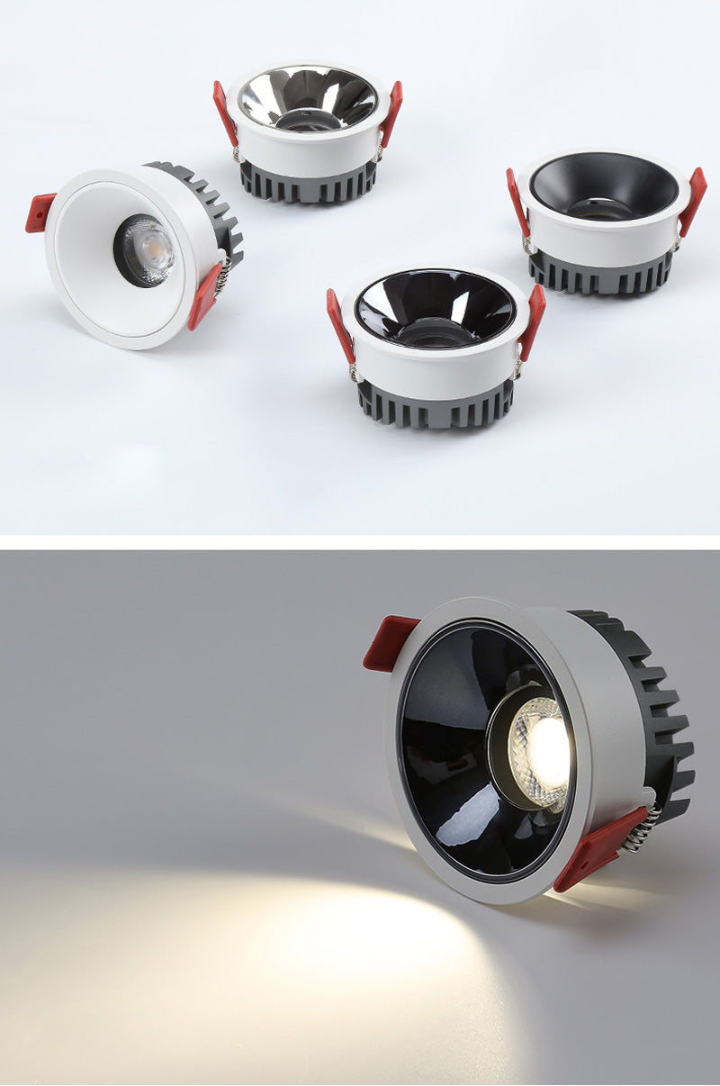 Anti Glare LED Downlights Recessed 9W 12W 15W Round Dimmable Ceiling Led Spot Background Lamps Indoor Lighting