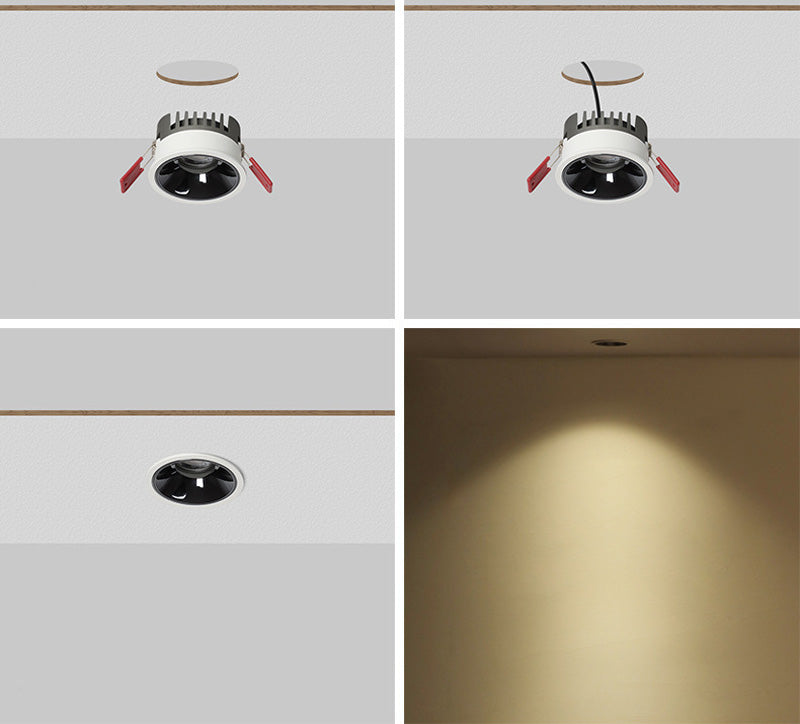Anti Glare LED Downlights Recessed 9W 12W 15W Round Dimmable Ceiling Led Spot Background Lamps Indoor Lighting
