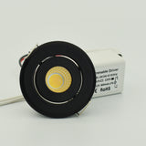 Mini 1W 3W Black Aluminum LED Downlight 85-265V Recessed Spot Ceiling light Spotlight