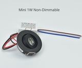 Mini 1W 3W Black Aluminum LED Downlight 85-265V Recessed Spot Ceiling light Spotlight