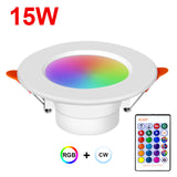 RGB LED Downlight 10W 15W Ceiling Lamp Dimmable 16 Color Cold/Warm White with IR Remote Control For Kitchen Indoor Lights