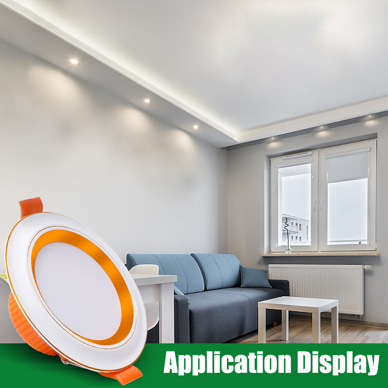 LED Downlight Ultra-thin Recessed Ceiling Light Tricolor 220V 5W Lights Frosted Lens Indoor Lighting Recessed LED Ceiling Light