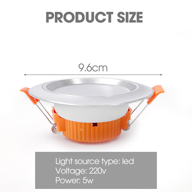 LED Downlight Ultra-thin Recessed Ceiling Light Tricolor 220V 5W Lights Frosted Lens Indoor Lighting Recessed LED Ceiling Light