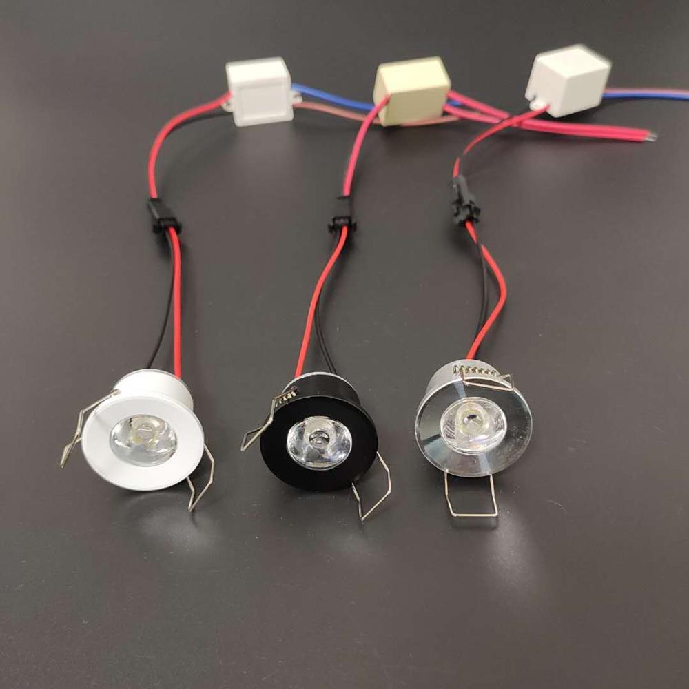 Dimmable LED mini AC/DC 12V Downlight 3000K 4000K 6000K Spot Light 1W for Ceiling Recessed Lamp Black Silver White
