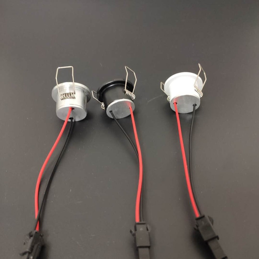 Dimmable LED mini AC/DC 12V Downlight 3000K 4000K 6000K Spot Light 1W for Ceiling Recessed Lamp Black Silver White