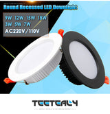 LED Downlight 12W 15W 18W 9W AC220V 5W 7W 110V Recessed Spot Thick 10Pcs Aluminum Lighting Bedroom Kitchen Indoor Down Lamp