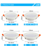 LED Downlight 12W 15W 18W 9W AC220V 5W 7W 110V Recessed Spot Thick 10Pcs Aluminum Lighting Bedroom Kitchen Indoor Down Lamp