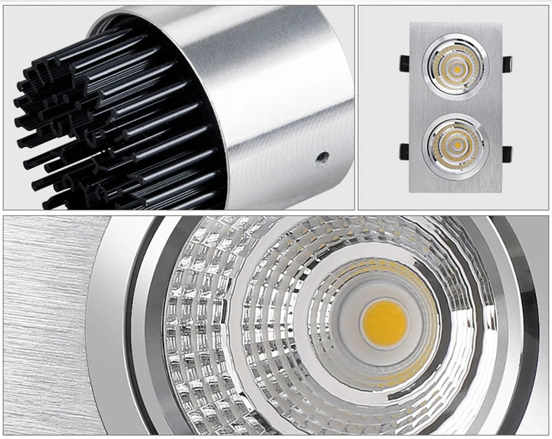 Embedded Dimmable LED Downlight 9W/12W/15W/18W/24W/30W Epistar Chip COB Spot Lights Ceiling Lamp AC90-260V For Home illumination